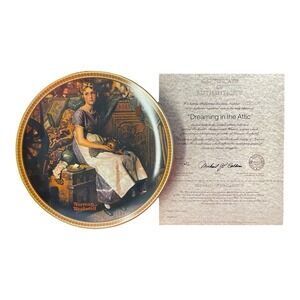Dreaming In The Attic Rockwell's Rediscovered Women Series Collectible Plate